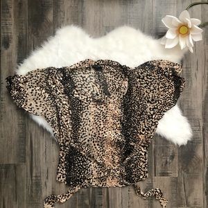 Rachel Zoe Animal Print Scoop Neck Blouse